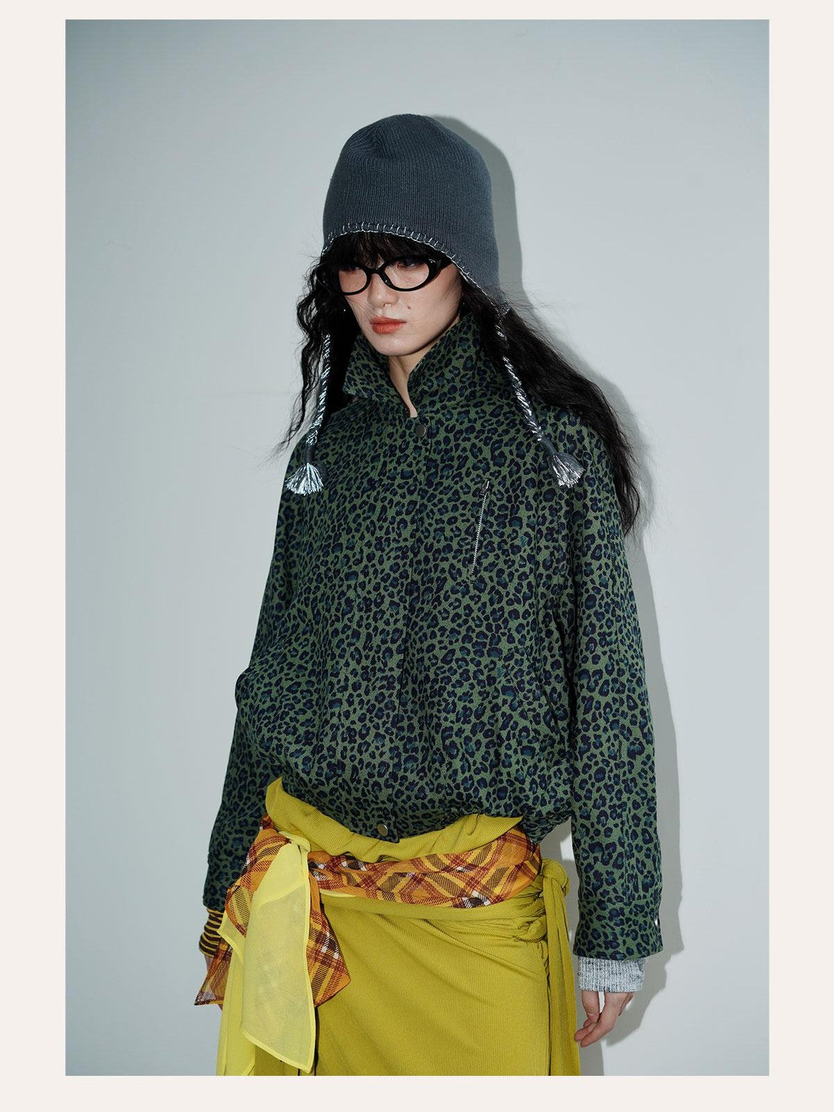 badtaste Solid Color Raglan Sleeve Cotton Women's Cropped Jackets