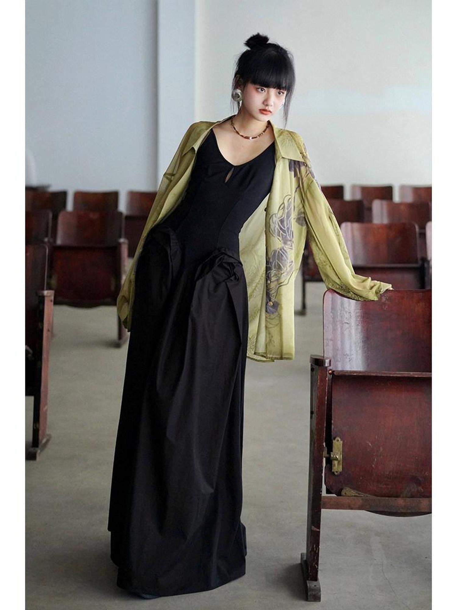 badtaste Solid Embroidered Tailored Waist Cinched Flared Women's Slip Maxi Dresses