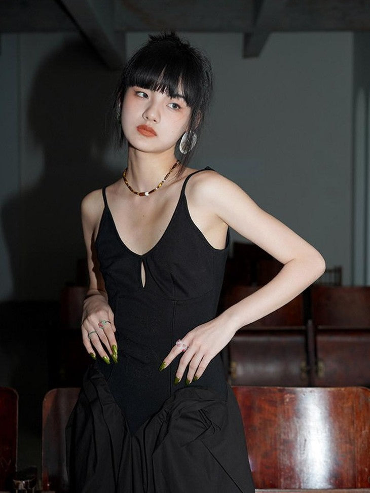 badtaste Solid Embroidered Tailored Waist Cinched Flared Women's Slip Maxi Dresses