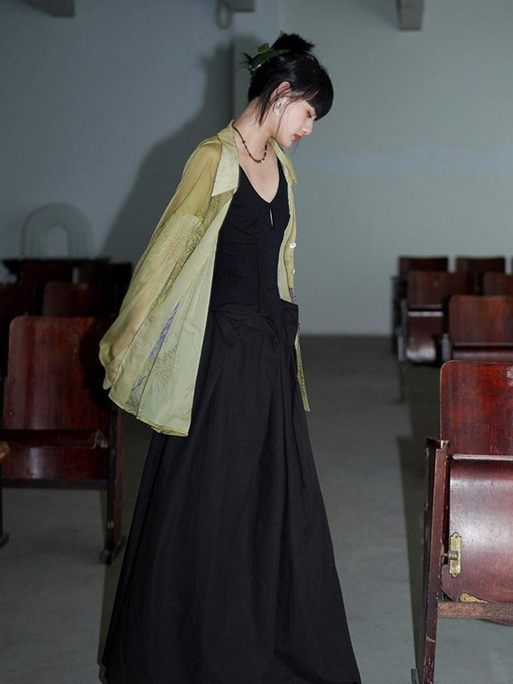 badtaste Solid Embroidered Tailored Waist Cinched Flared Women's Slip Maxi Dresses