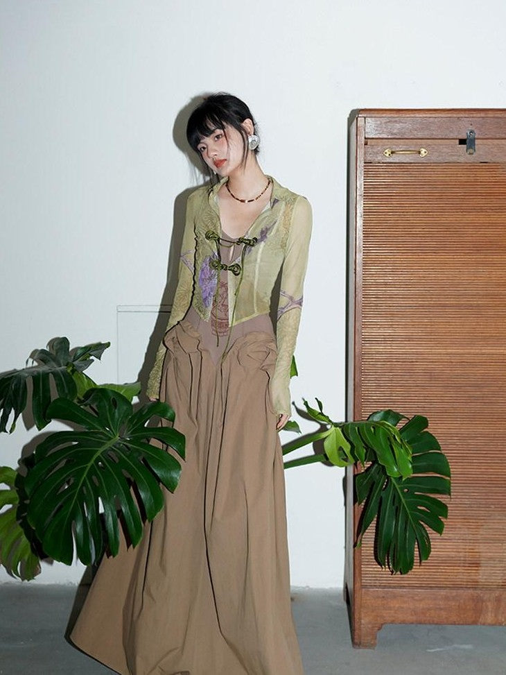 badtaste Solid Embroidered Tailored Waist Cinched Flared Women's Slip Maxi Dresses