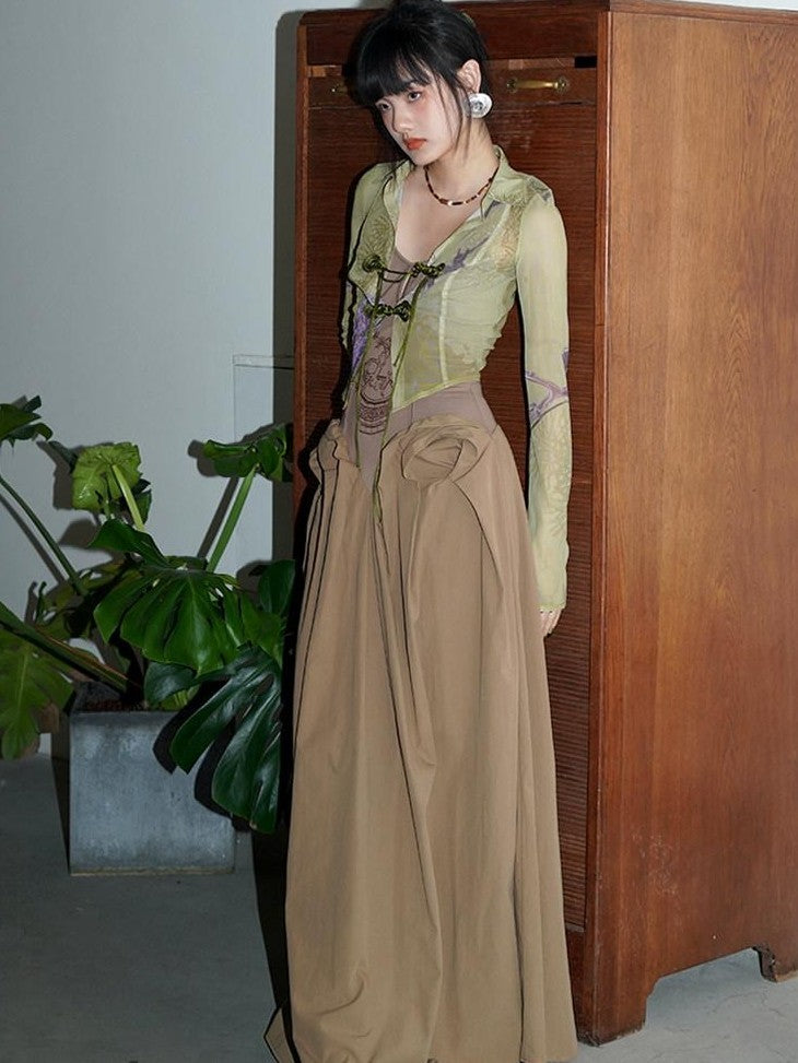 badtaste Solid Embroidered Tailored Waist Cinched Flared Women's Slip Maxi Dresses