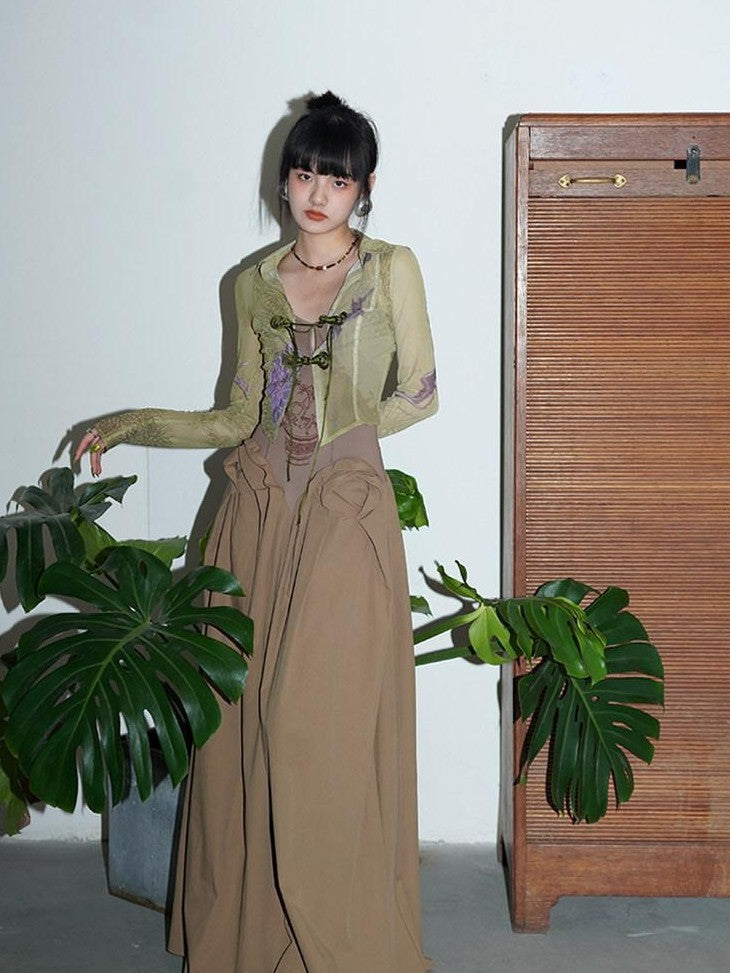 badtaste Solid Embroidered Tailored Waist Cinched Flared Women's Slip Maxi Dresses