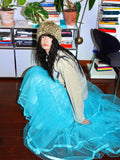 Solid Layered Long Puff Low Waist Women's Mesh Tulle Maxi Skirts
