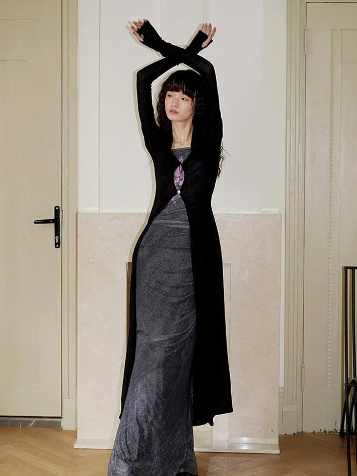 badtaste Solid Mid Length Thin Button Lapel Slim Fit Women's Lyocell Wool Cardigans