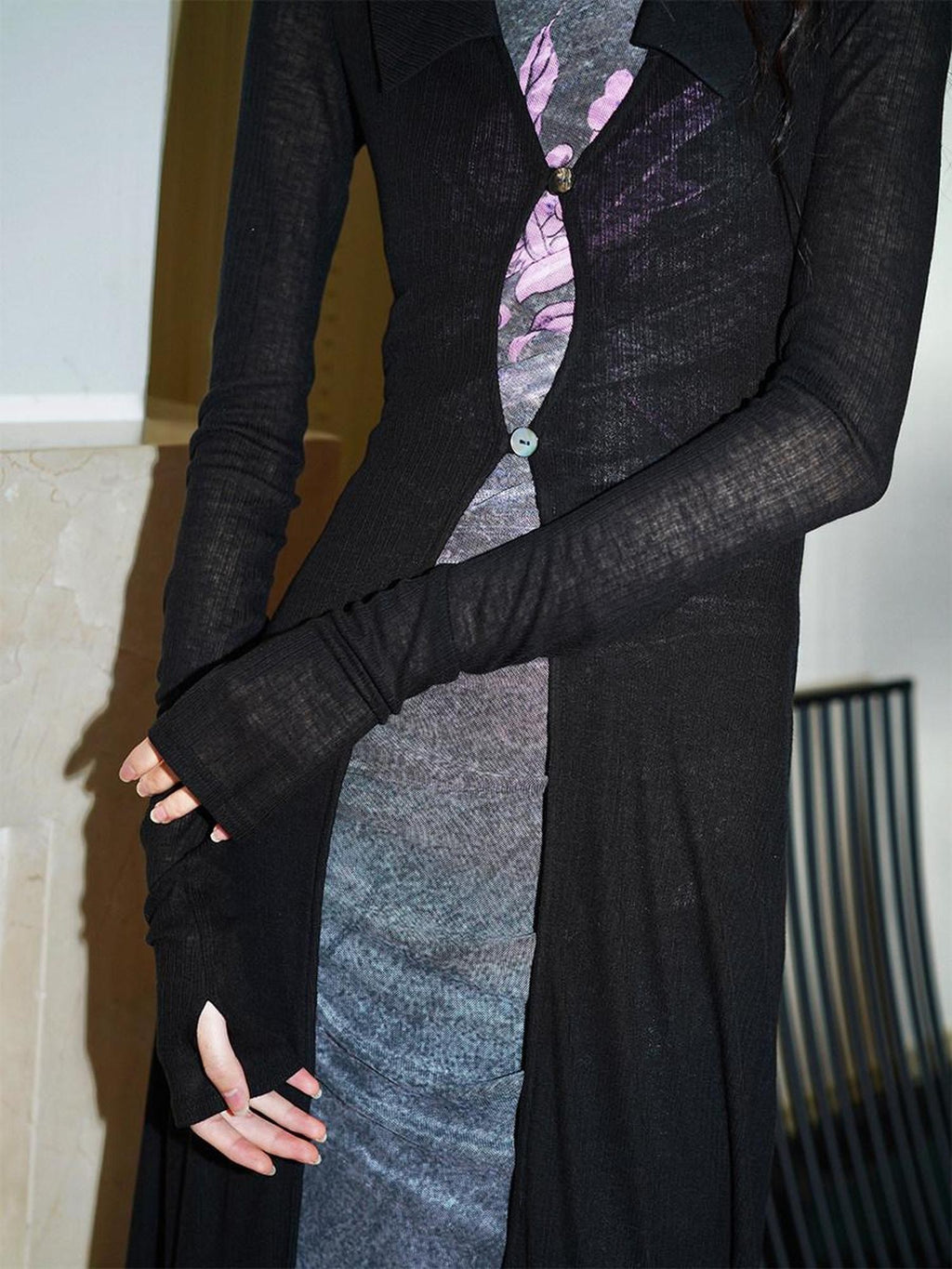 badtaste Solid Mid Length Thin Button Lapel Slim Fit Women's Lyocell Wool Cardigans