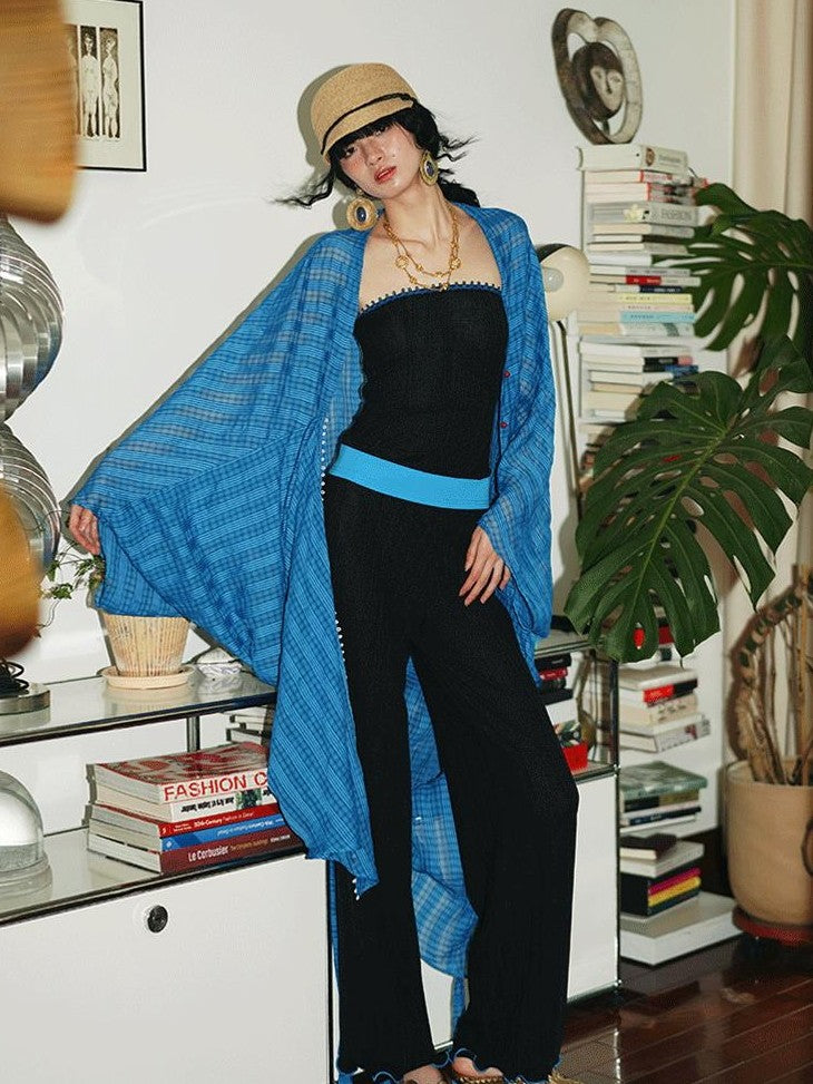 badtaste Solid Multiway Tie Front Draped Cut Loose Women's Other Material Cardigans