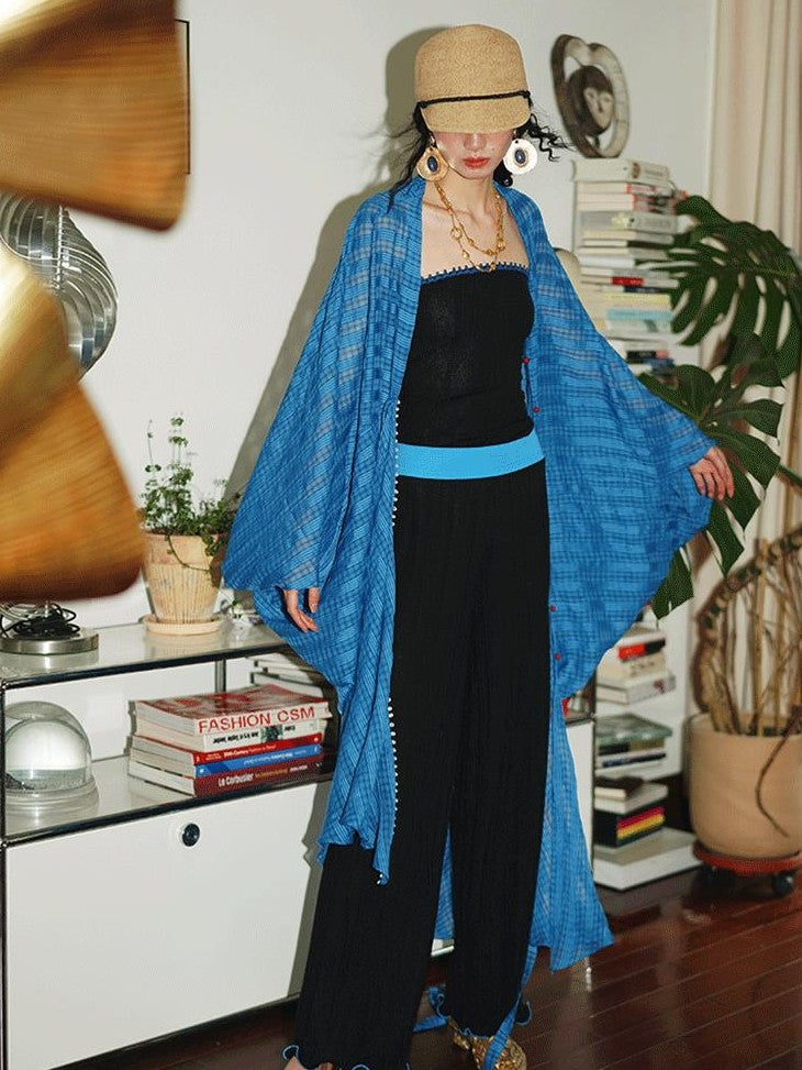 badtaste Solid Multiway Tie Front Draped Cut Loose Women's Other Material Cardigans