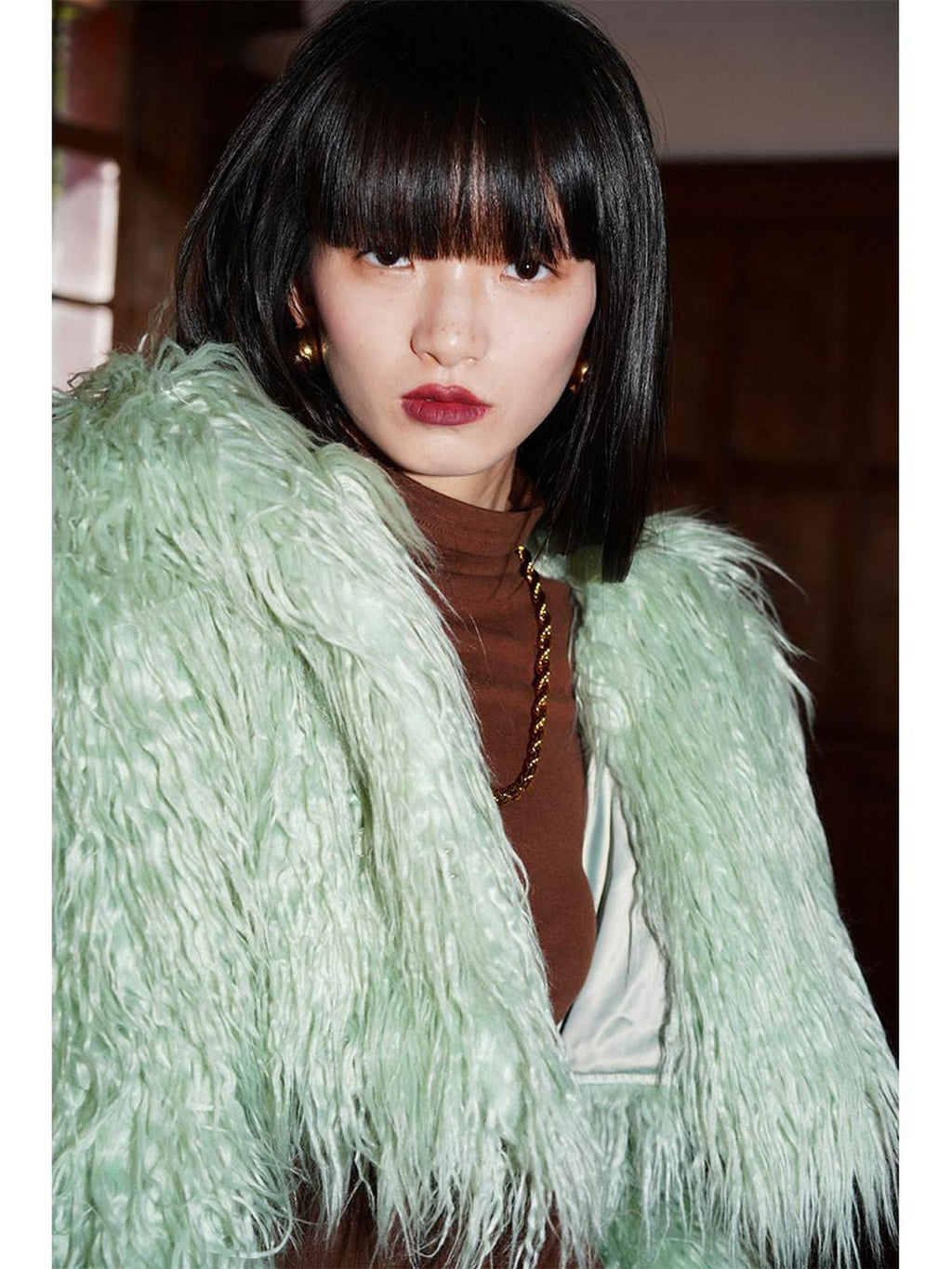badtaste Solid Short Oversized Hooded Thick Warm Women's Faux Fur Coats