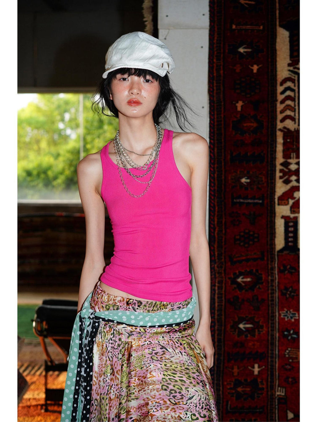 badtaste Solid Slim Fit Racerback No Padding Black Pink Sky Blue Women's Tank Tops