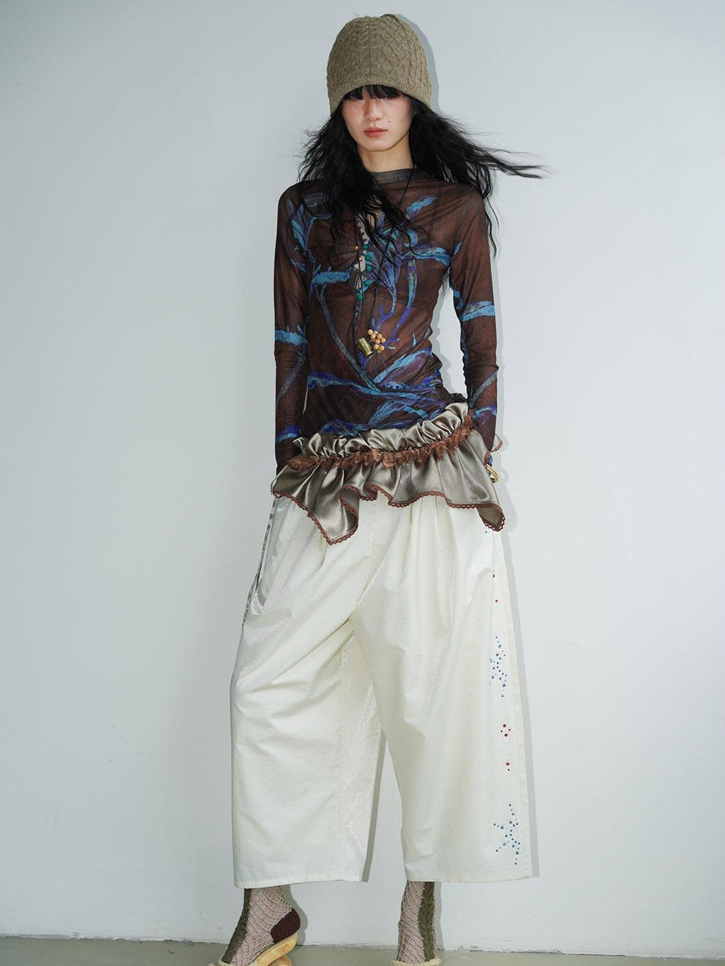 badtaste Solid Subtle Sheen Satin Asymmetric Low Waist Women's Silk Loose Midi Skirts