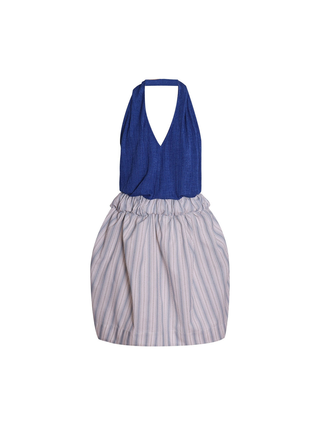badtaste_Solid_V-neck_Backless_Bubble_Skirt_Women's_Halter_Midi_Dresses_1059111622230_MISSTT