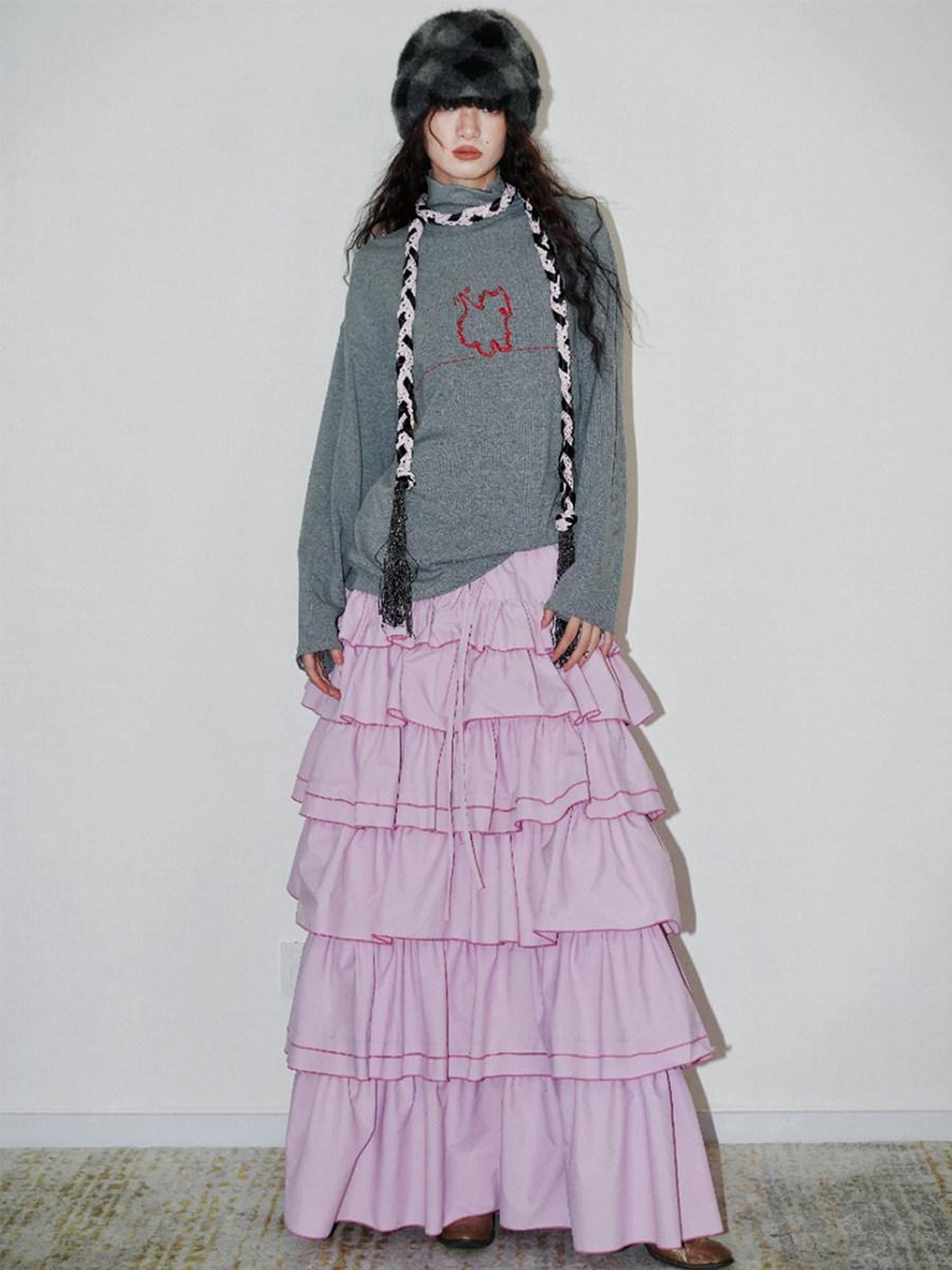 badtaste Solid West Highland Terrier Embroidered Oversized Women's Pullover Sweaters