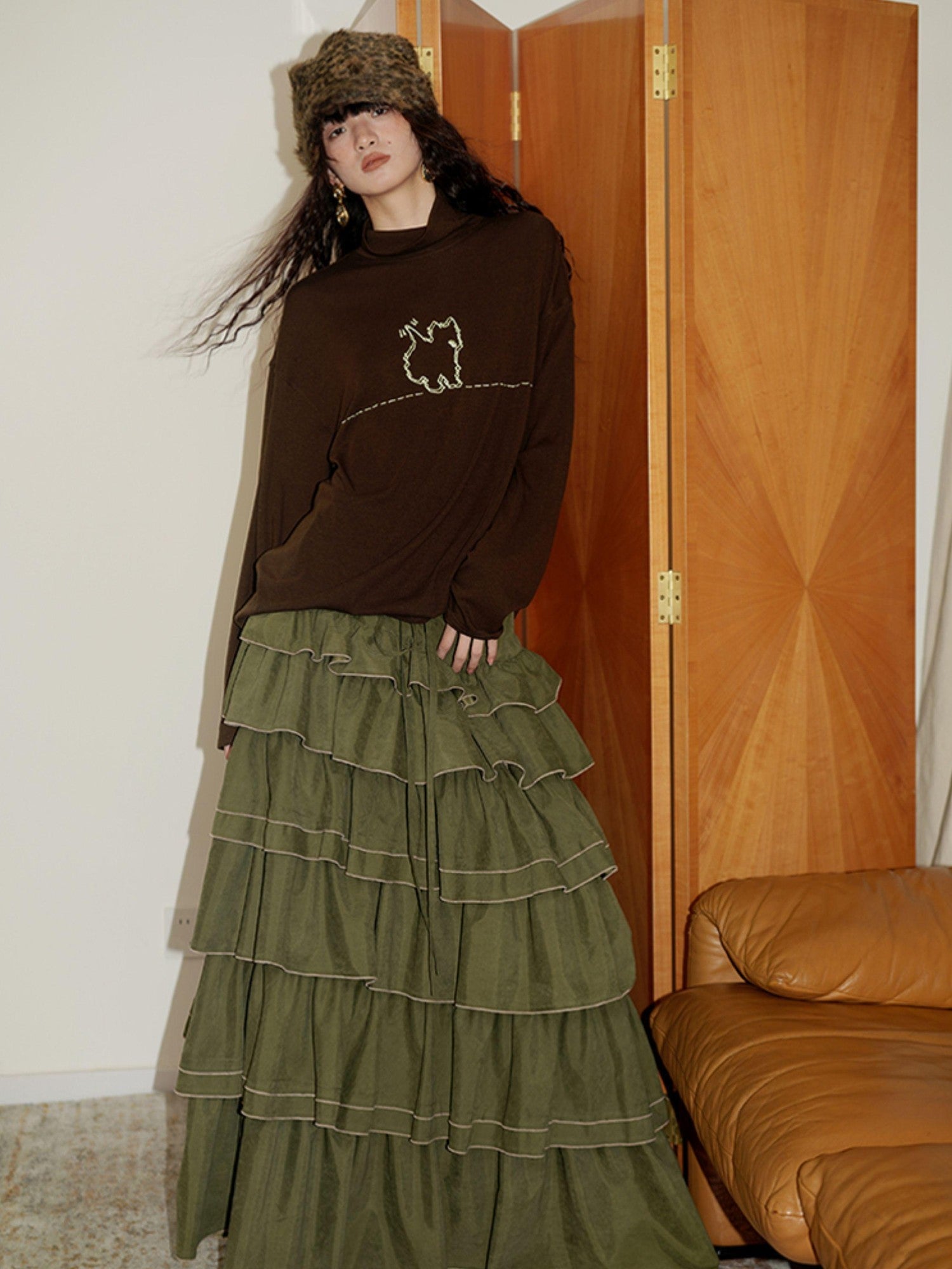 badtaste Solid West Highland Terrier Embroidered Oversized Women's Pullover Sweaters