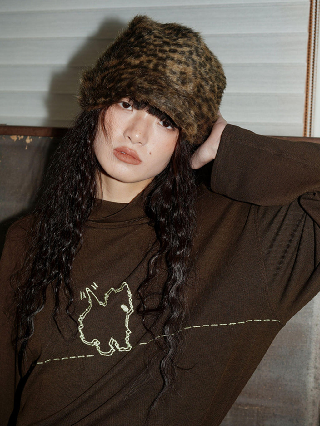 badtaste Solid West Highland Terrier Embroidered Oversized Women's Pullover Sweaters