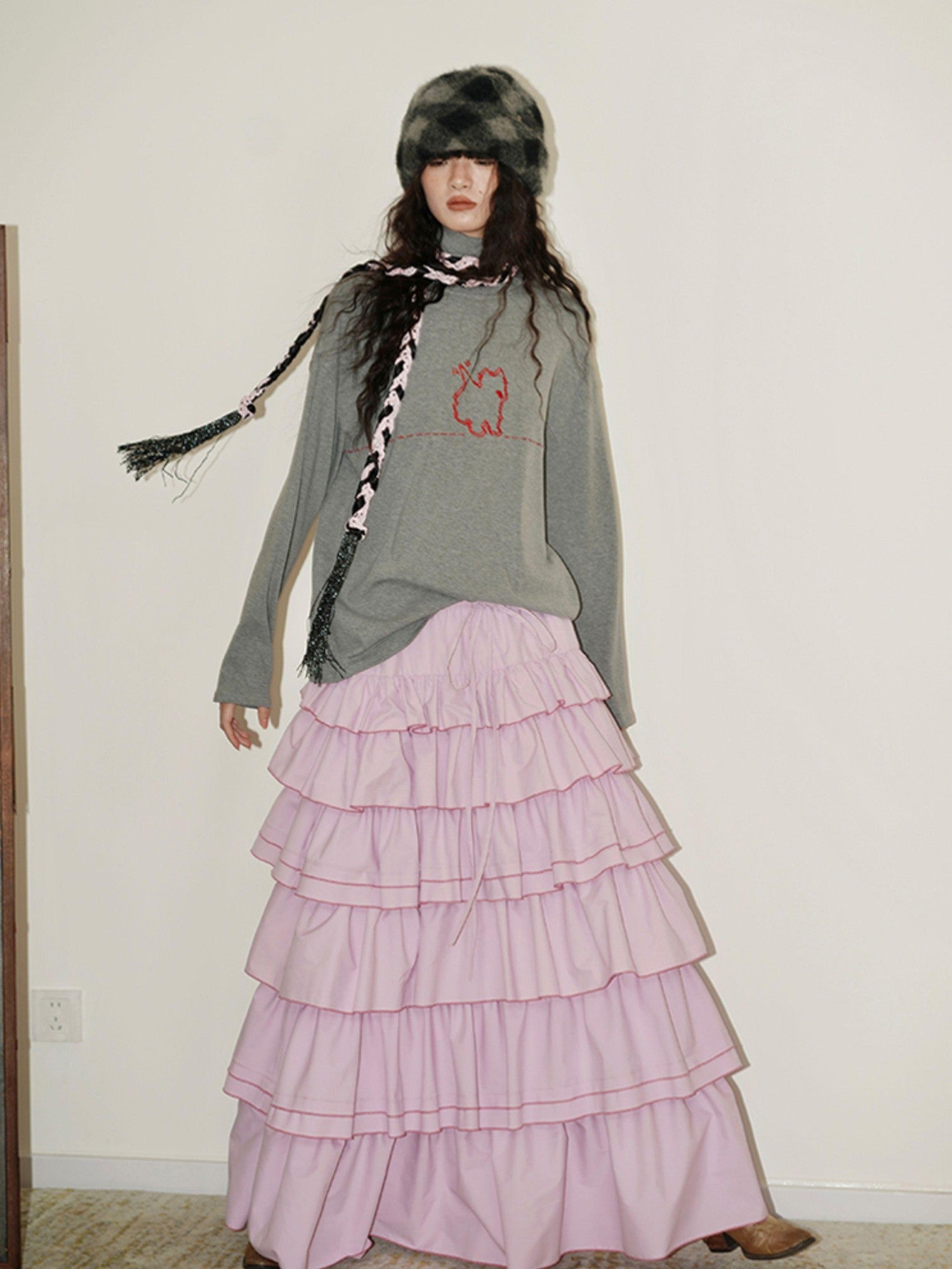 badtaste Solid West Highland Terrier Embroidered Oversized Women's Pullover Sweaters