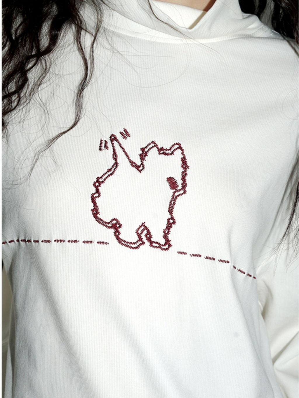 badtaste Solid West Highland Terrier Embroidered Oversized Women's Pullover Sweaters