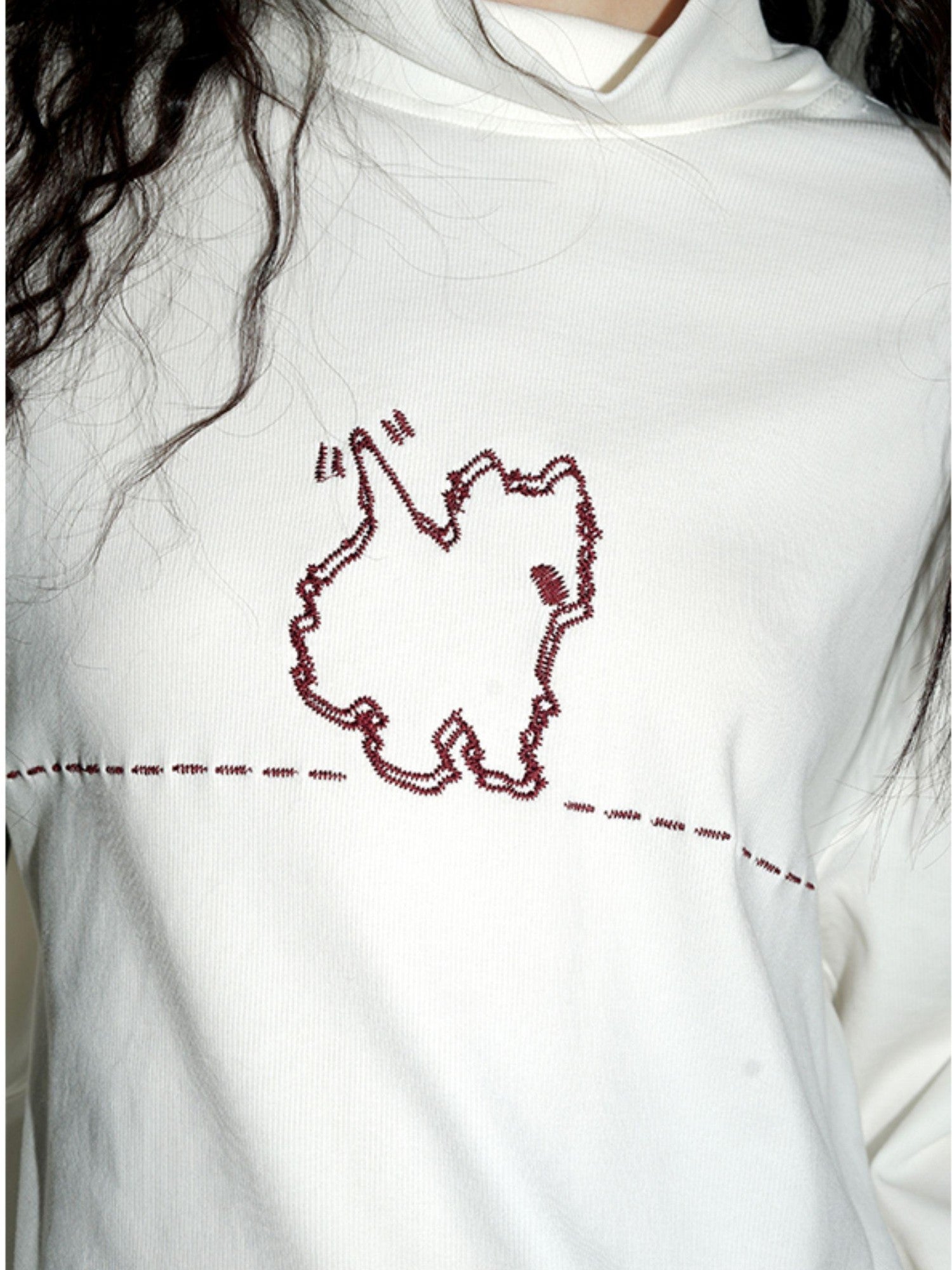 badtaste Solid West Highland Terrier Embroidered Oversized Women's Pullover Sweaters