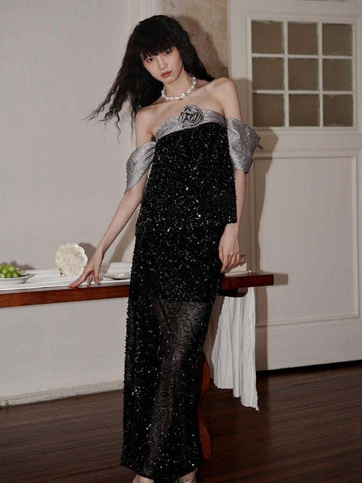 badtaste Special Soft Sequined Straight Tie Low Waist Long Women's Tulle Skirts