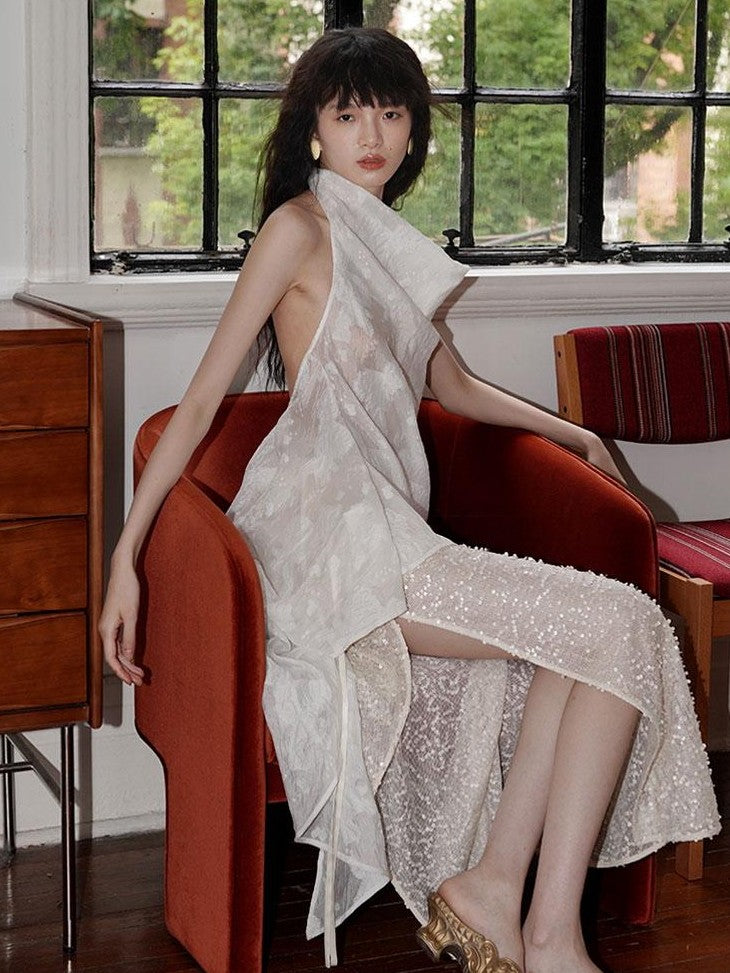 badtaste Special Soft Sequined Straight Tie Low Waist Long Women's Tulle Skirts