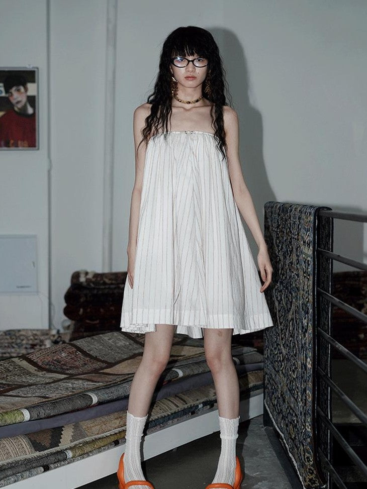 badtaste Striped A Line Two Way Strapless Women's Other Material Midi Skirts