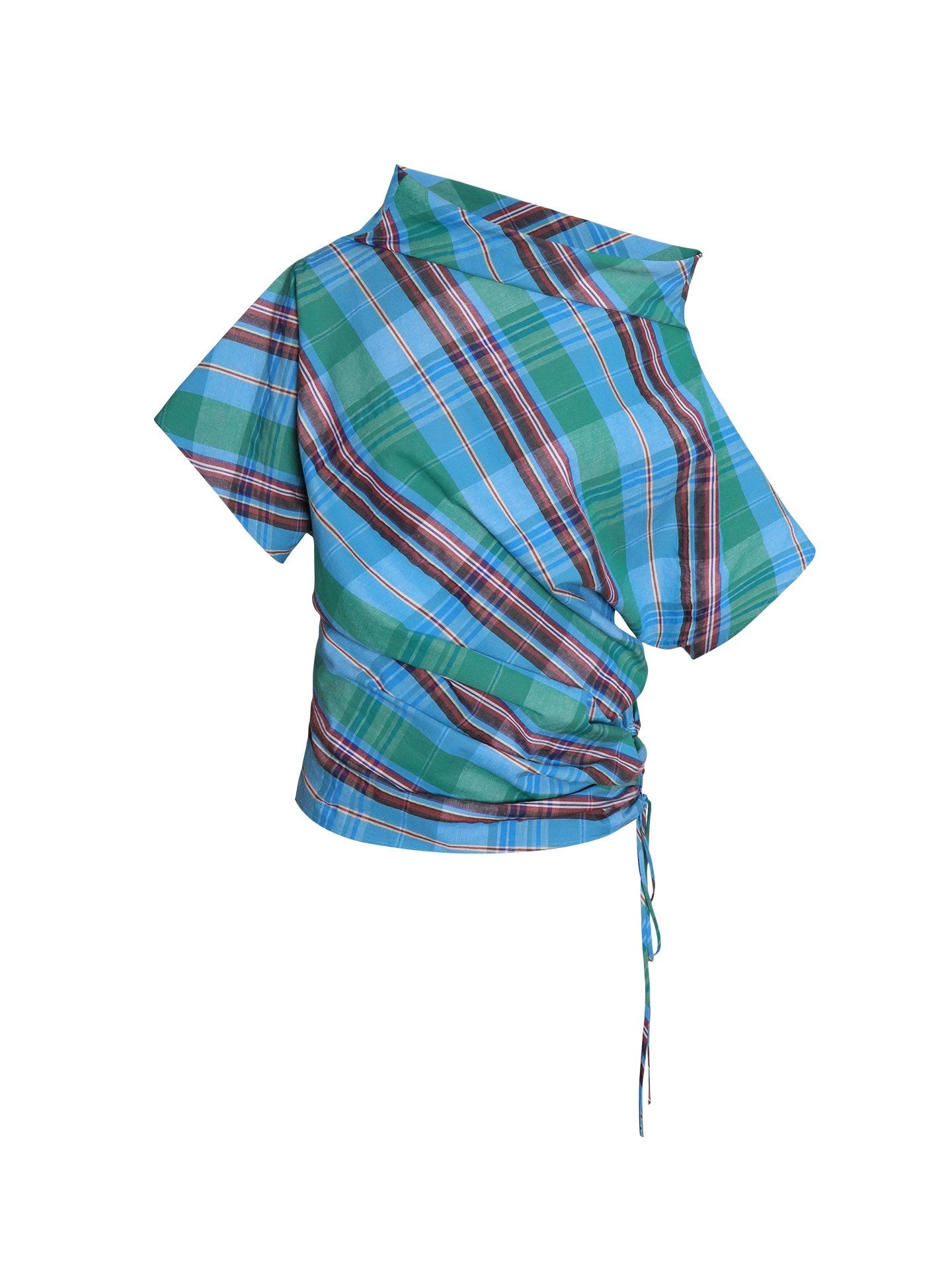 badtaste_Striped_Colorblock_Asymmetric_Drawstring_Loose_Women's_Off-shoulder_T-shirts_1057939493942_MISSTT