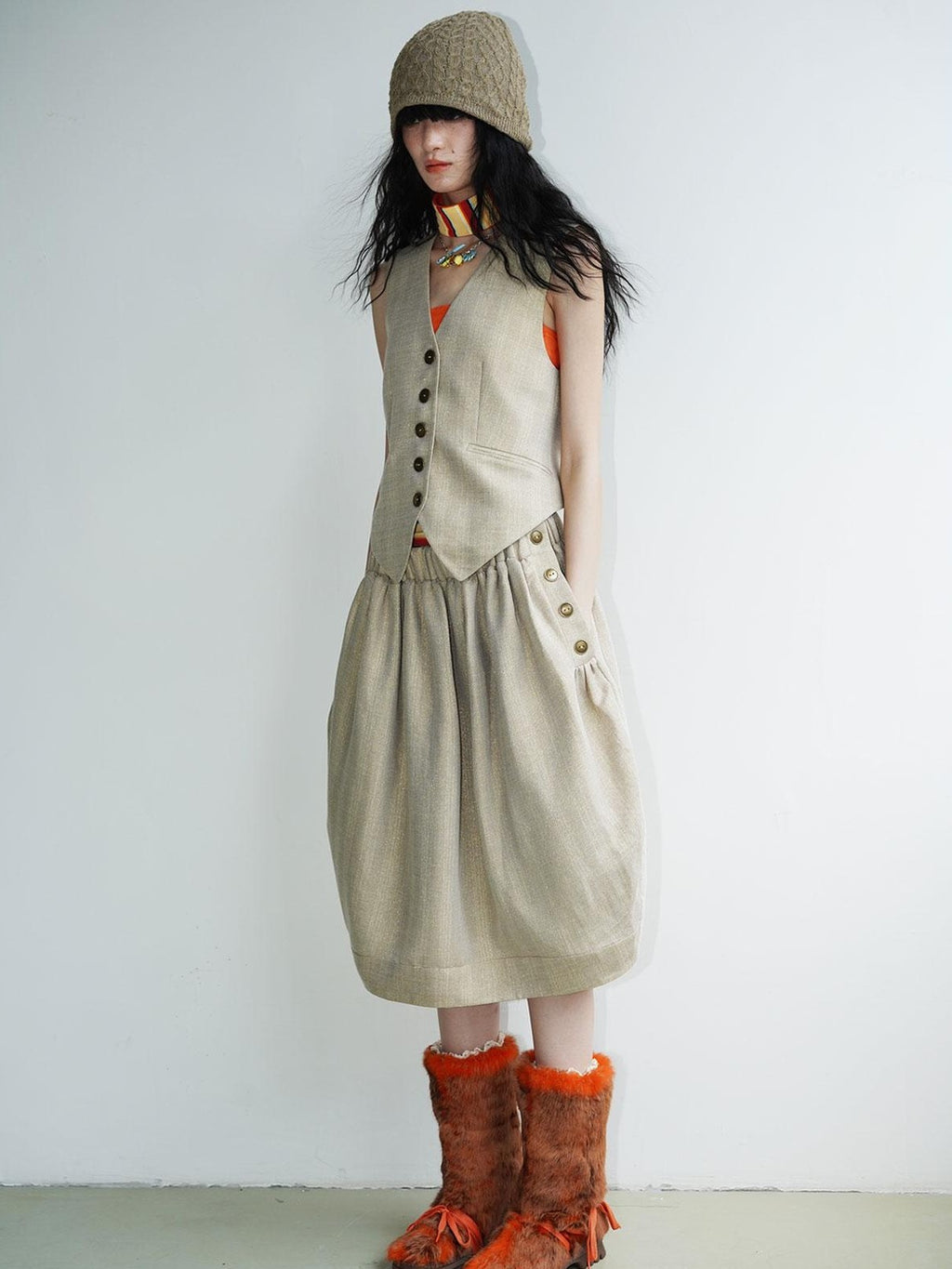 badtaste Striped Vintage Slim Fit Layered Western Women's Linen Tank Tops
