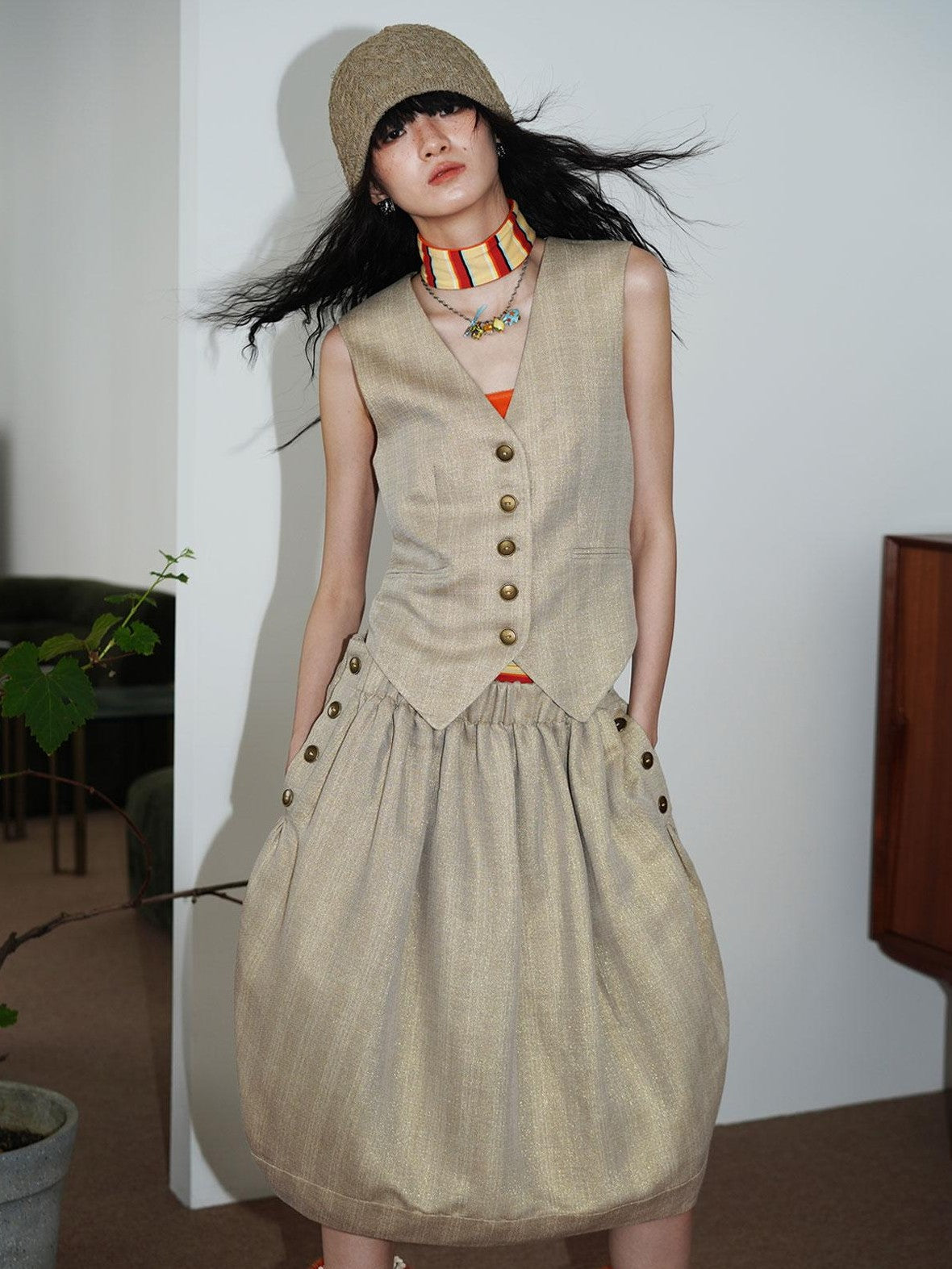 badtaste Striped Vintage Slim Fit Layered Western Women's Linen Tank Tops