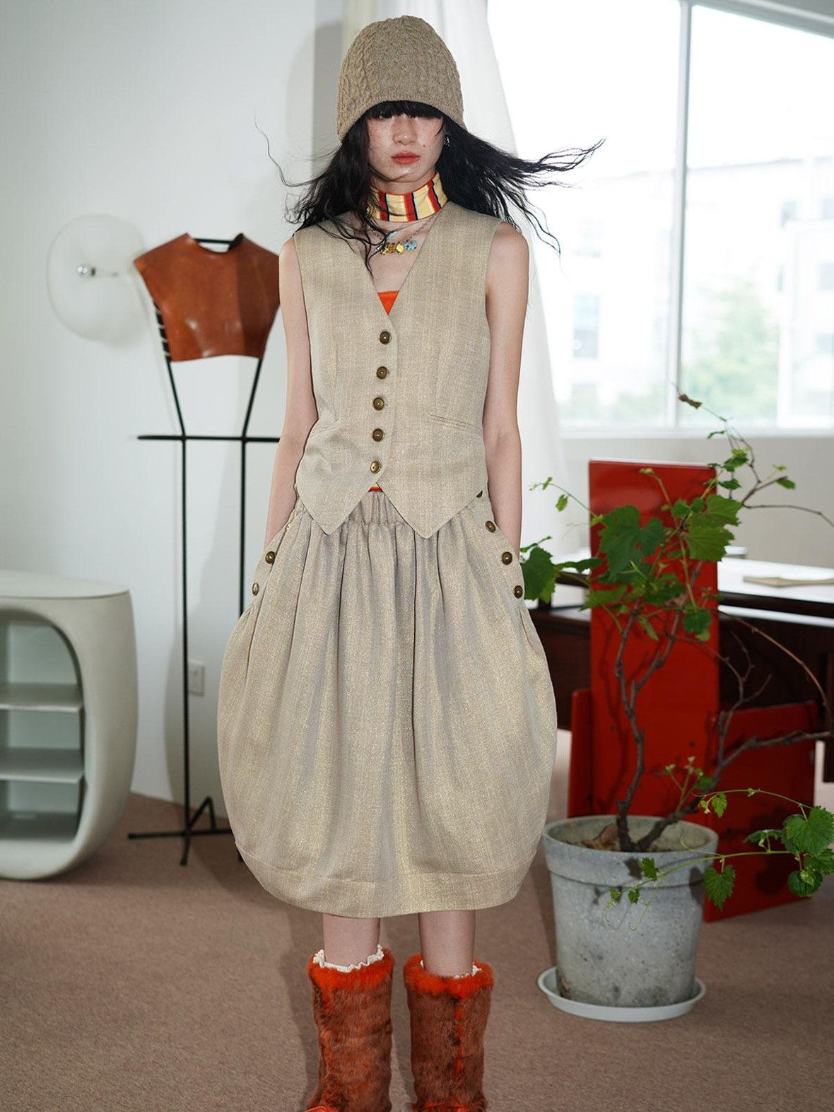 badtaste Striped Vintage Slim Fit Layered Western Women's Linen Tank Tops