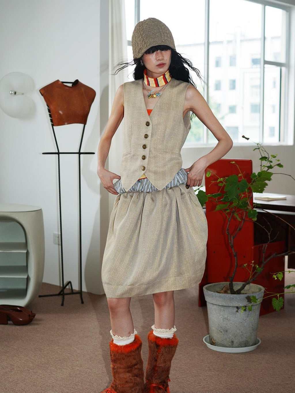 badtaste Striped Vintage Slim Fit Layered Western Women's Linen Tank Tops