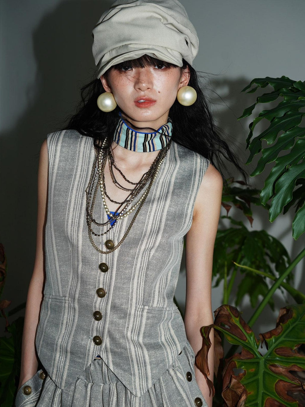 badtaste Striped Vintage Slim Fit Layered Western Women's Linen Tank Tops