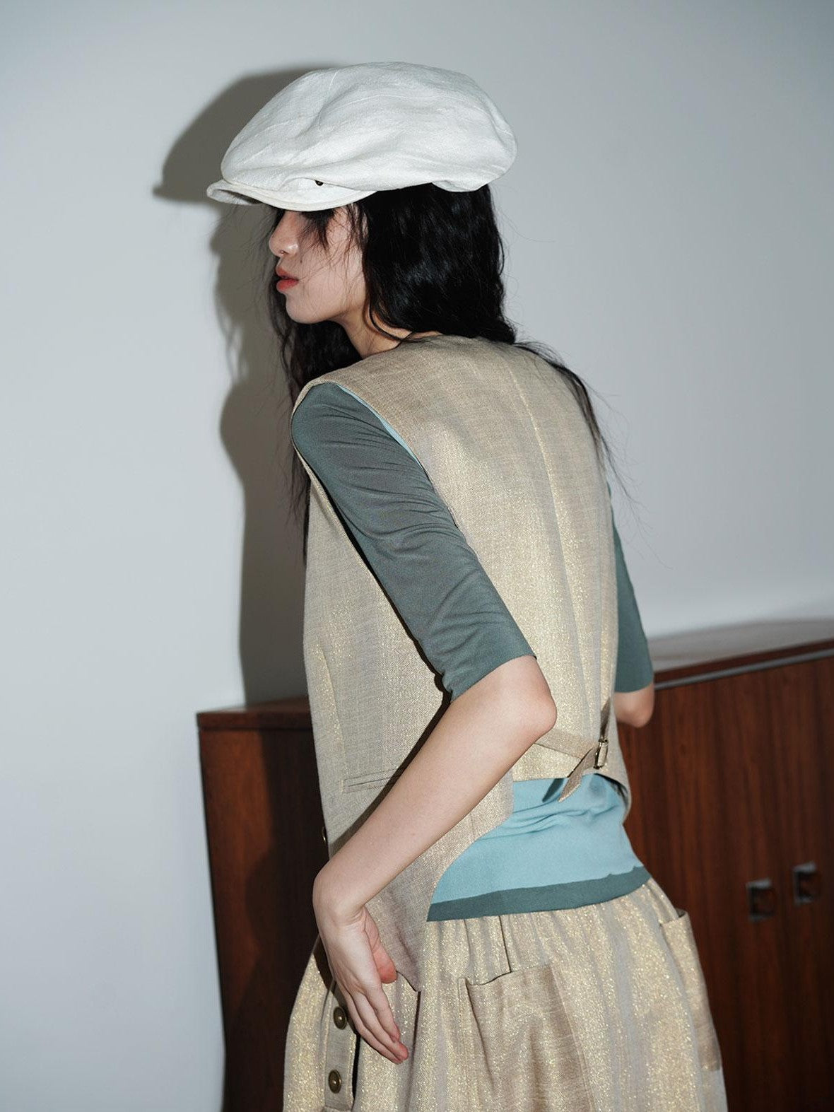 badtaste Striped Vintage Slim Fit Layered Western Women's Linen Tank Tops