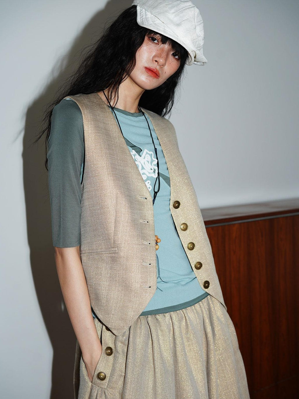 badtaste Striped Vintage Slim Fit Layered Western Women's Linen Tank Tops