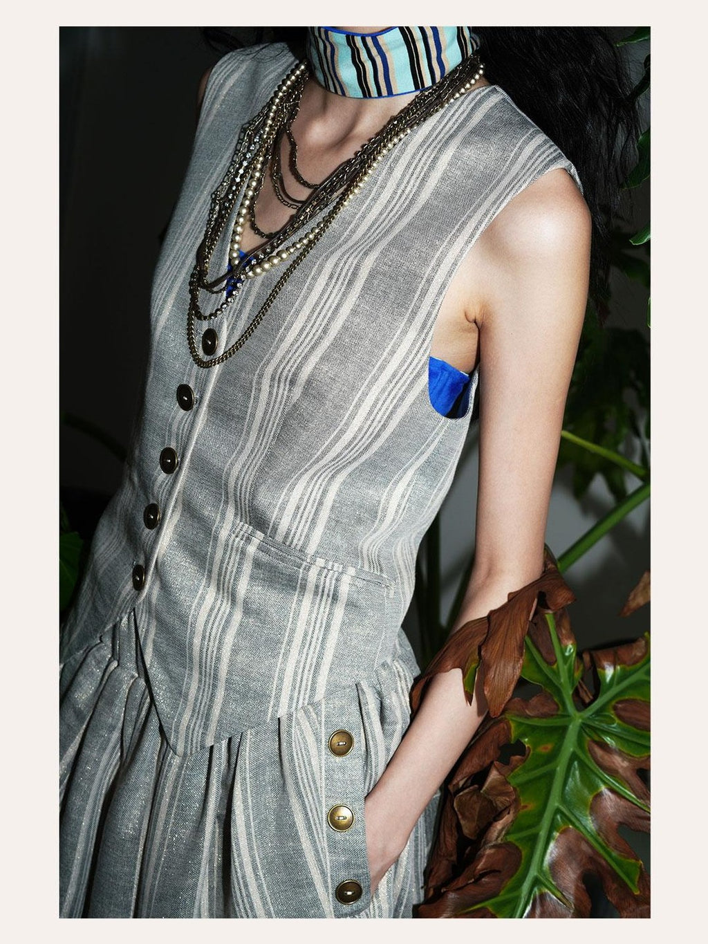 badtaste Striped Vintage Slim Fit Layered Western Women's Linen Tank Tops