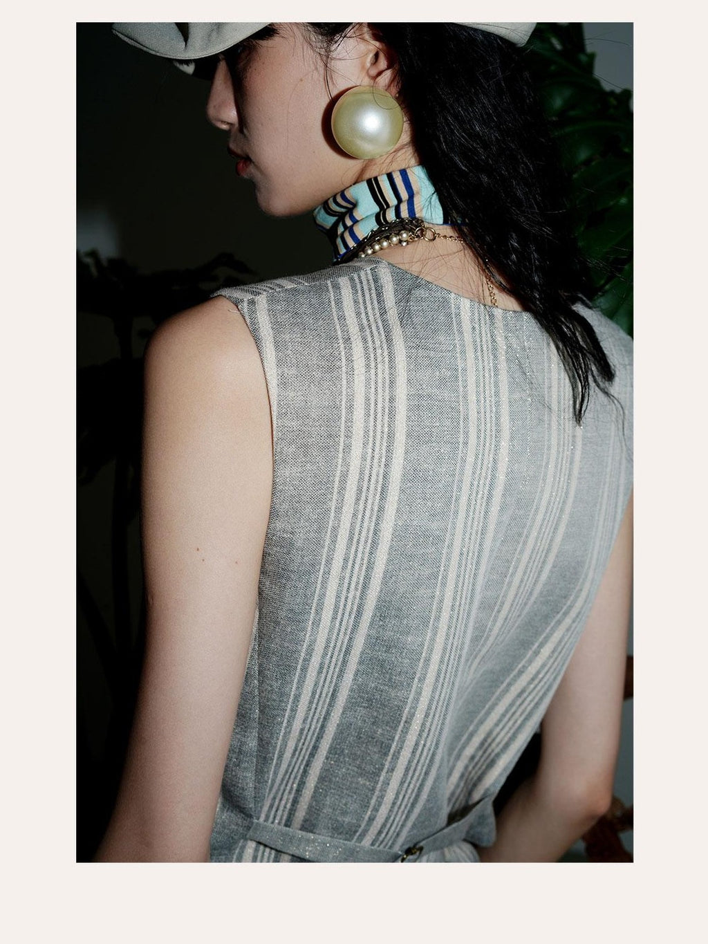 badtaste Striped Vintage Slim Fit Layered Western Women's Linen Tank Tops