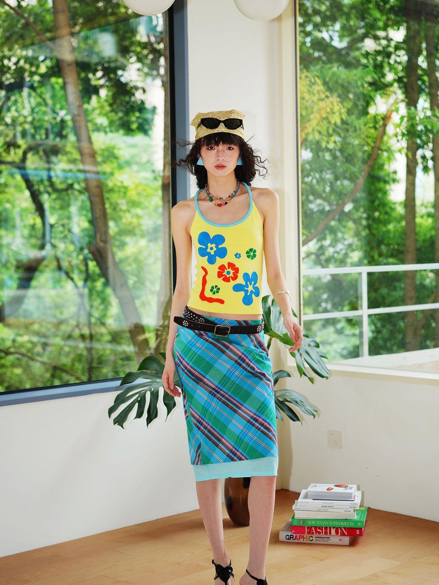 badtaste Teal Low Waist Faux Two Piece Double Layer Women's Pencil Skirts