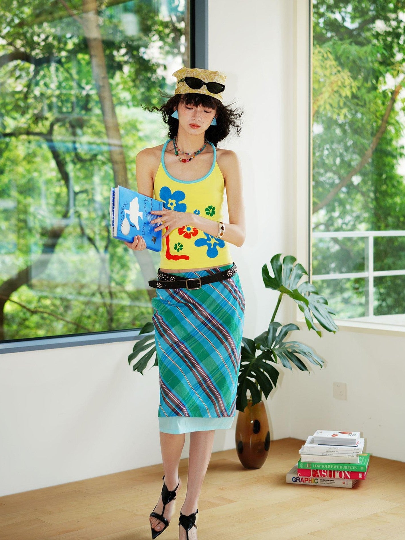badtaste Teal Low Waist Faux Two Piece Double Layer Women's Pencil Skirts