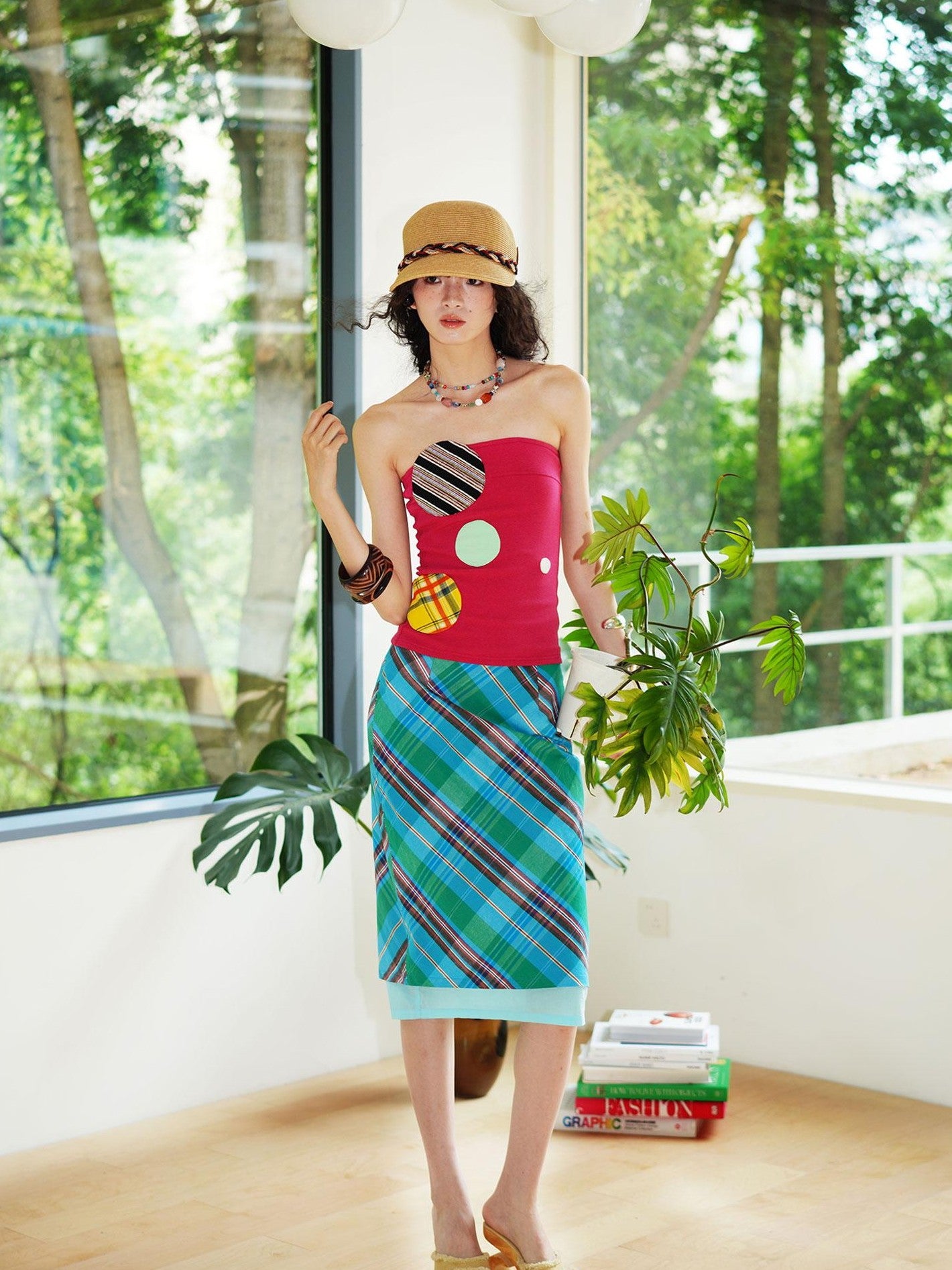 badtaste Teal Low Waist Faux Two Piece Double Layer Women's Pencil Skirts