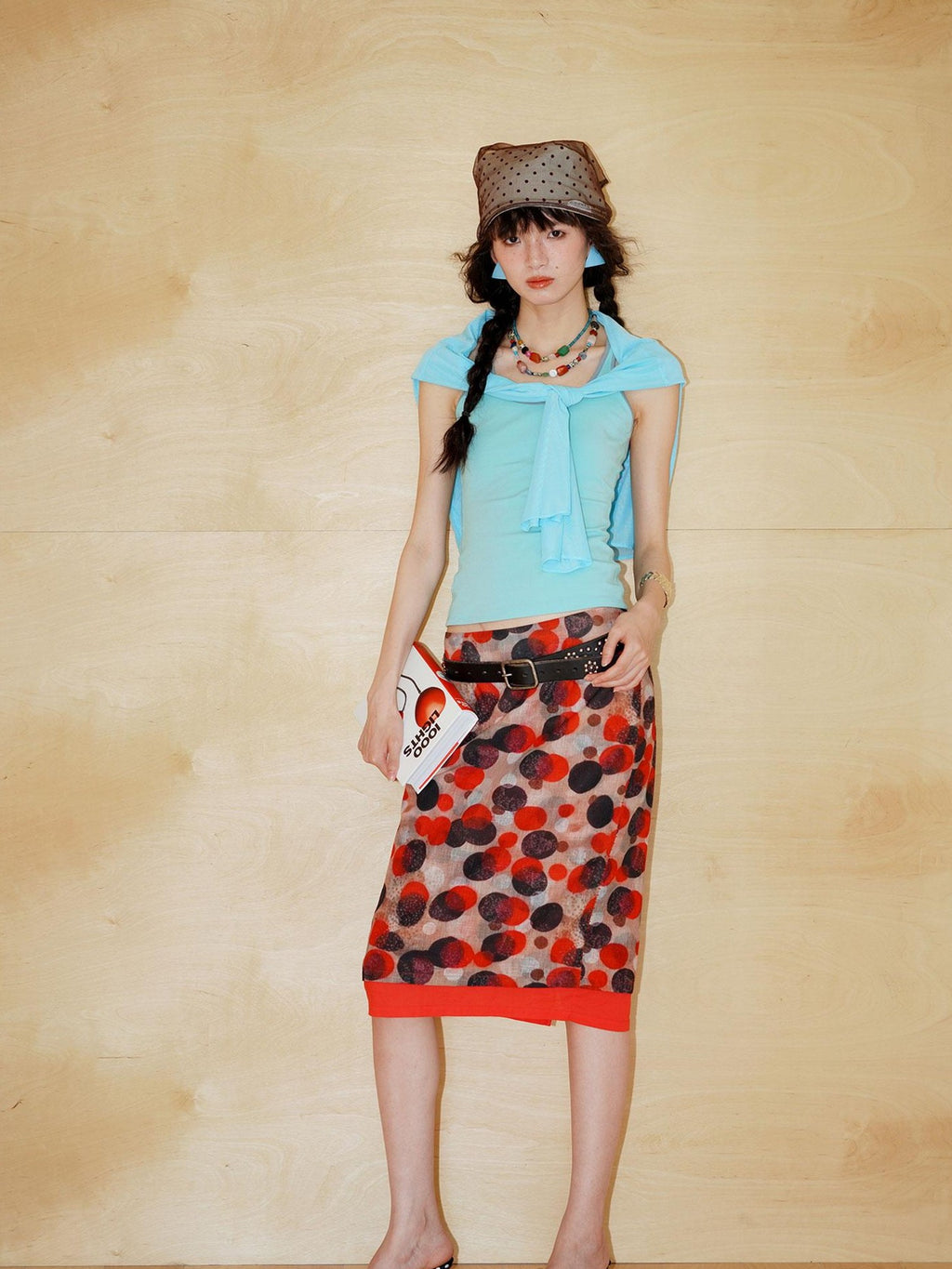 badtaste Teal Low Waist Faux Two Piece Double Layer Women's Pencil Skirts