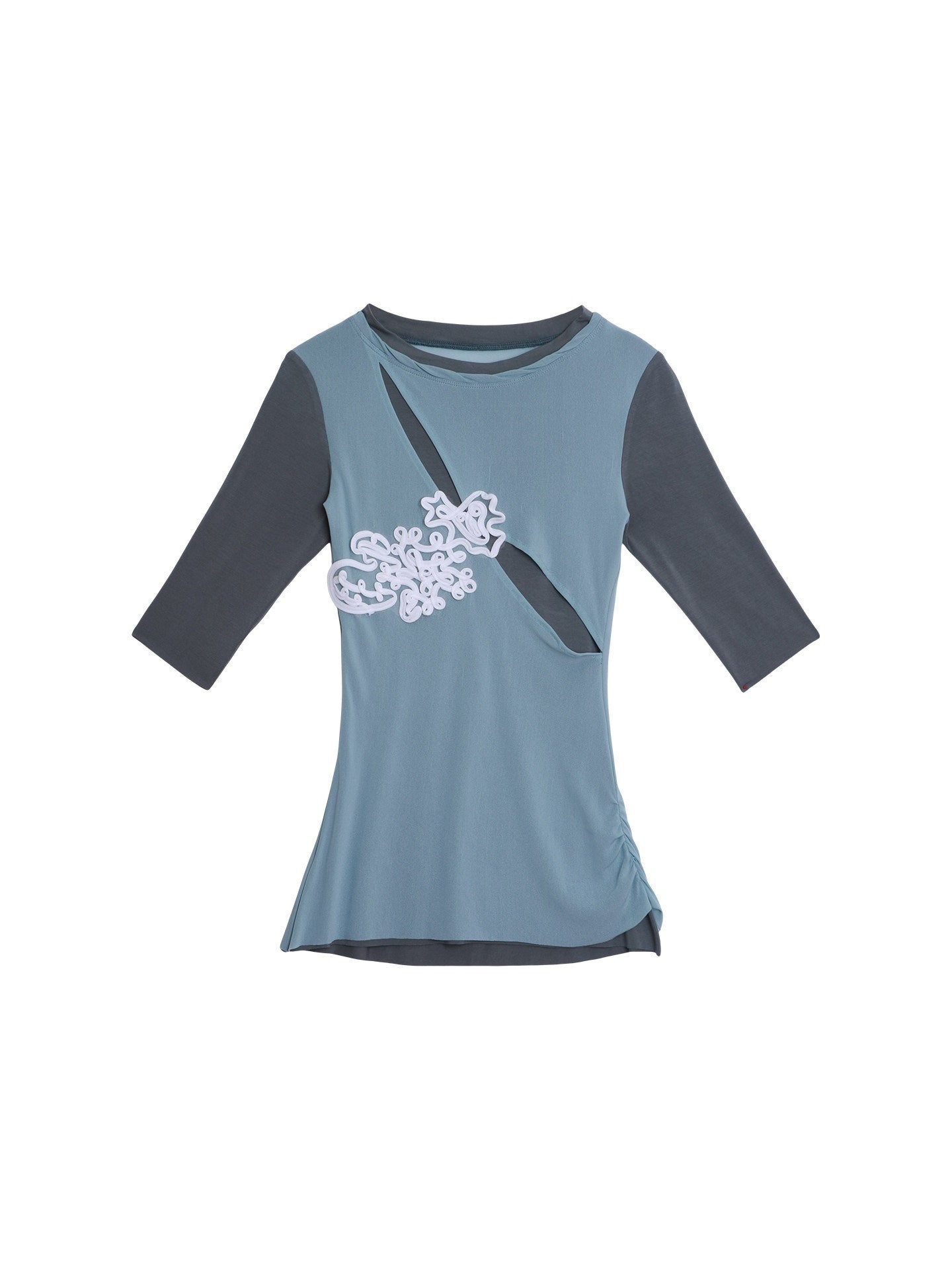 badtaste_Textured_Jacquard_Double_Layer_Colorblock_Women's_Knit_Short_Sleeve_T-shirts_972533952552_MISSTT