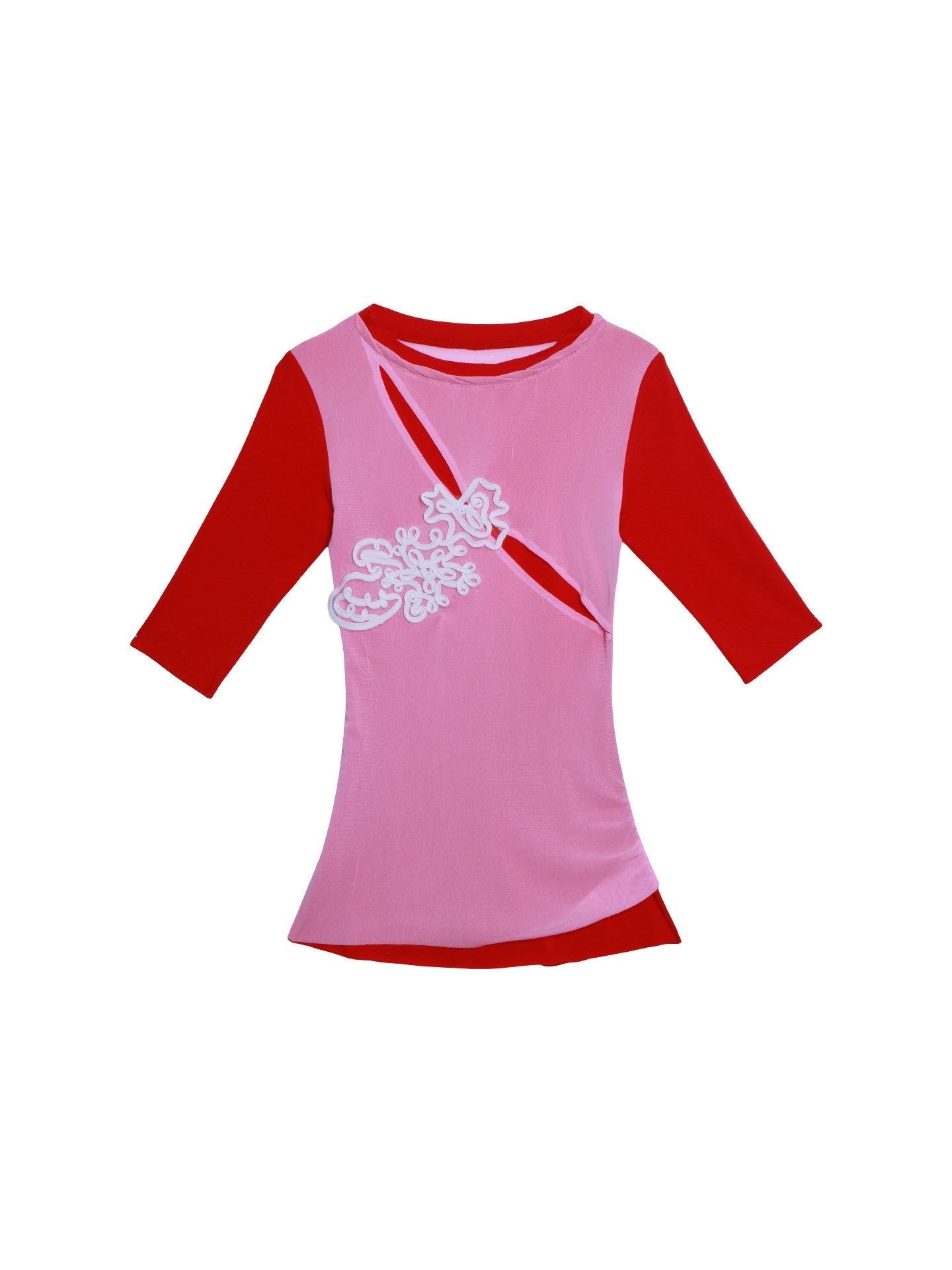 badtaste_Textured_Jacquard_Double_Layer_Colorblock_Women's_Knit_Short_Sleeve_T-shirts_972533952552_MISSTT