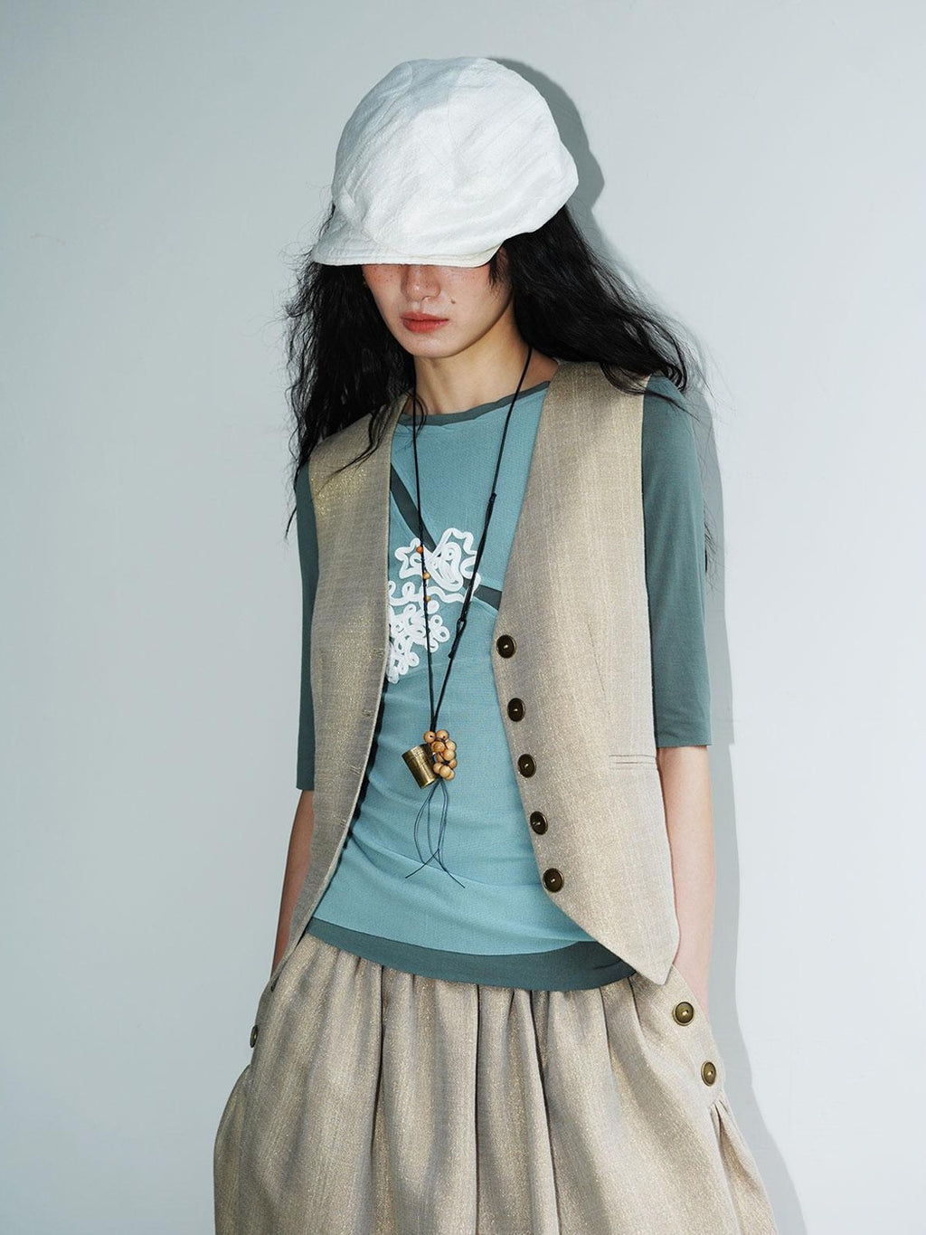 badtaste Textured Jacquard Double Layer Colorblock Women's Knit Short Sleeve T-shirts