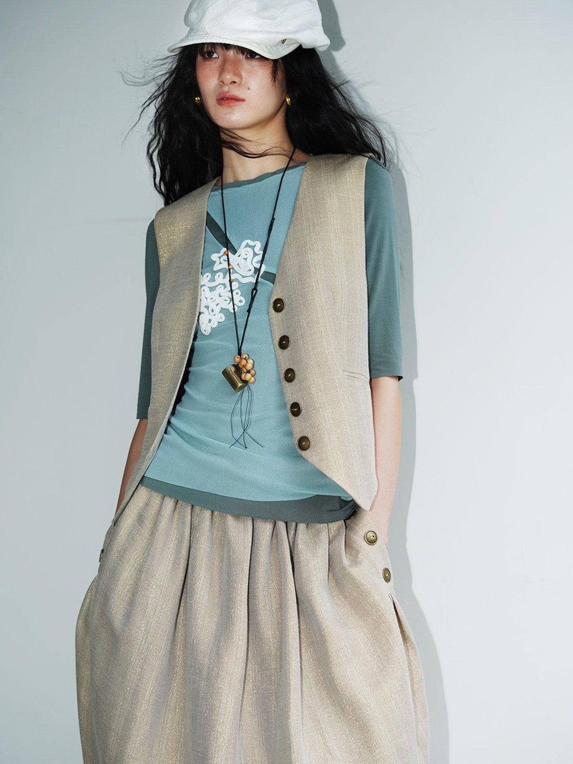 badtaste Textured Jacquard Double Layer Colorblock Women's Knit Short Sleeve T-shirts