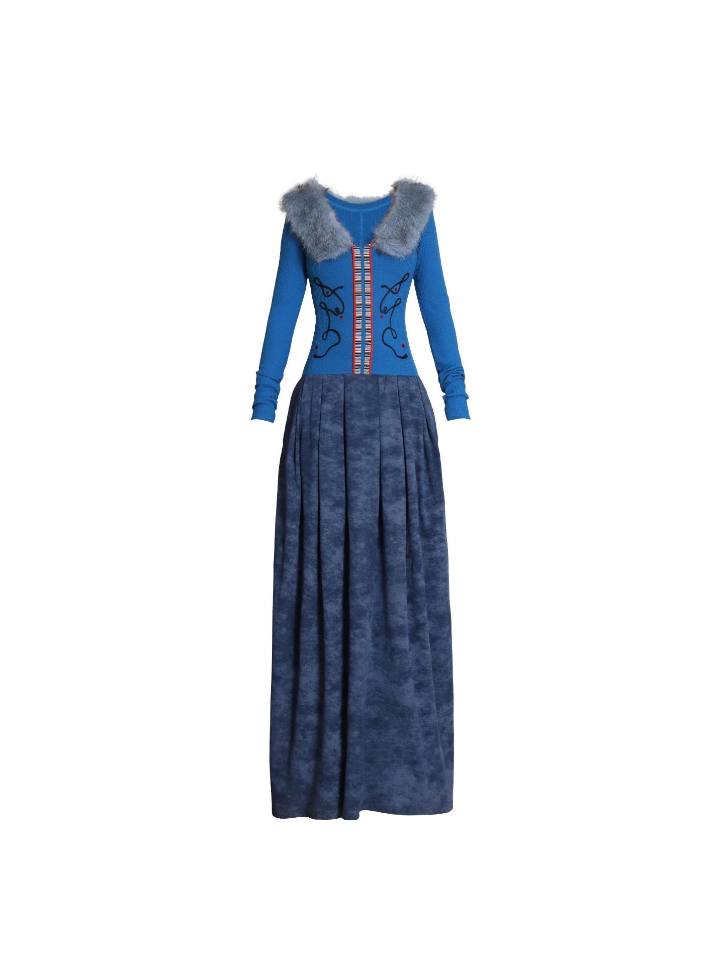badtaste_Vintage_Embroidered_Detachable_Fur_Collar_V-neck_Women's_Casual_Maxi_Dresses_1002301528119_MISSTT