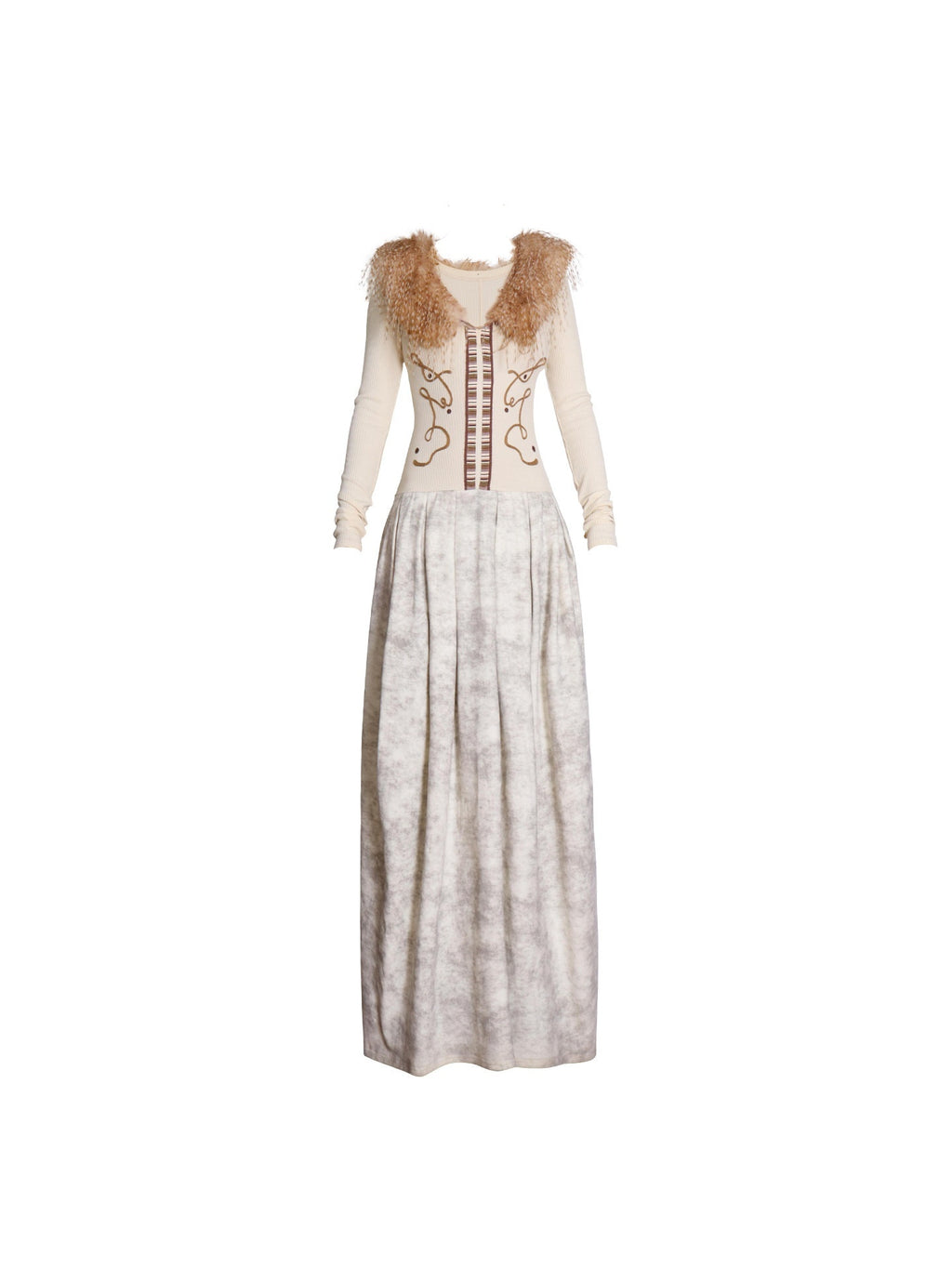 badtaste_Vintage_Embroidered_Detachable_Fur_Collar_V-neck_Women's_Casual_Maxi_Dresses_1002301528119_MISSTT