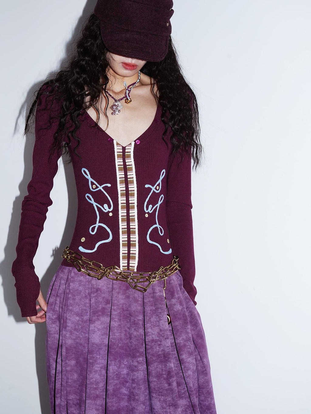 badtaste Vintage Embroidered Detachable Fur Collar V-neck Women's Casual Maxi Dresses