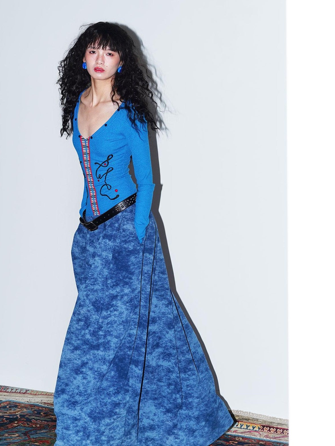 badtaste Vintage Embroidered Detachable Fur Collar V-neck Women's Casual Maxi Dresses