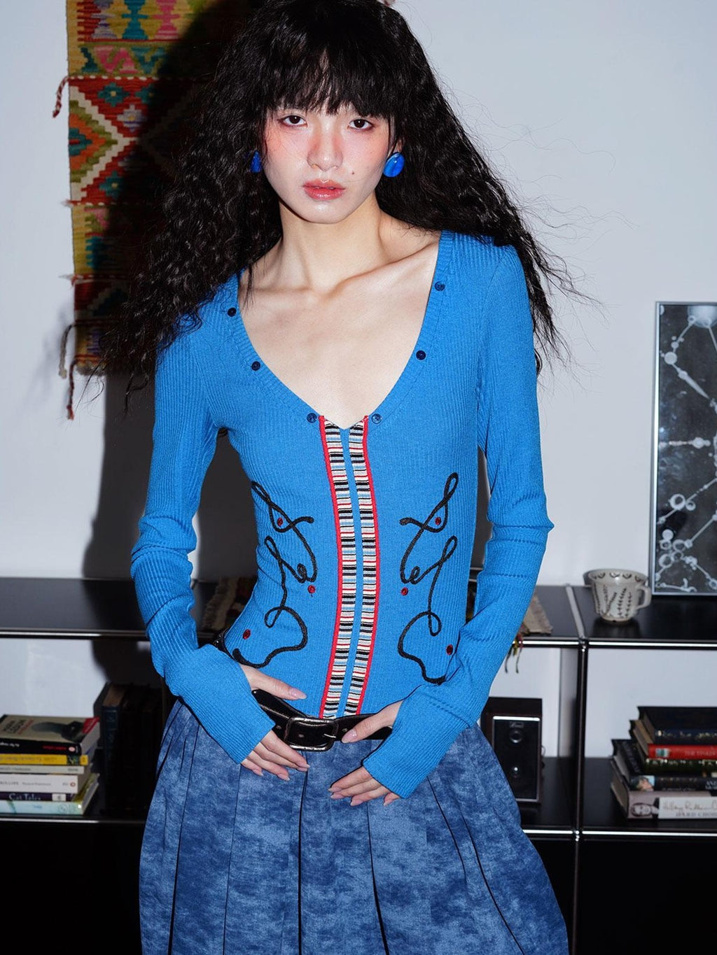 badtaste Vintage Embroidered Detachable Fur Collar V-neck Women's Casual Maxi Dresses