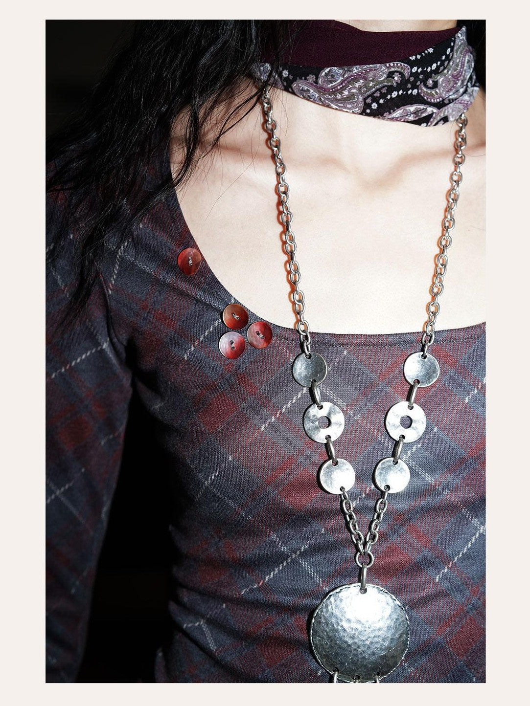 badtaste Vintage Plaid Asymmetric Slim Square Neck Women's Lyocell Casual Maxi Dresses