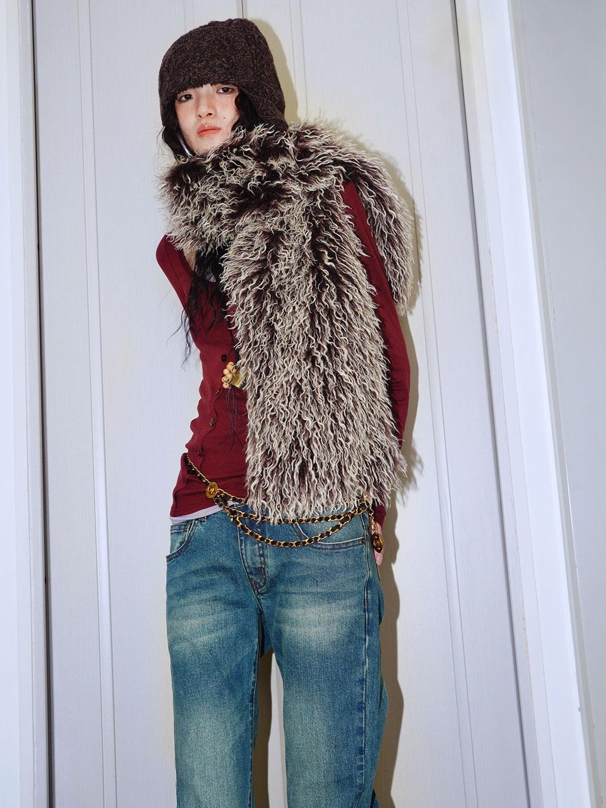 badtaste Vintage Plush Multiway Tie With Pocket Women's Faux Fur Scarves & Shawls